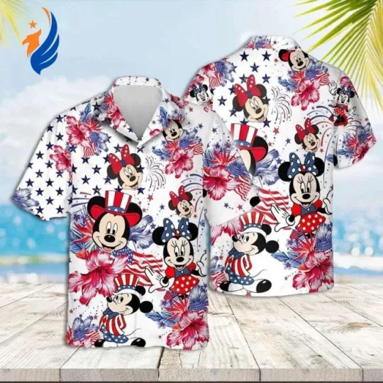 Discover Disneyyy Hibiscus Hawaiian Shirt Mickeyy mouse Inspired Tropical Hawaiian Shirt