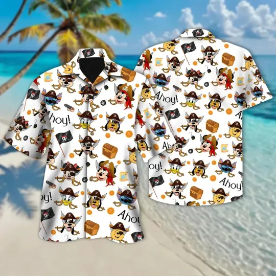 Discover Mickeyy And Friends Cruise Hawaiian Button Down Shirt Unisex Adults S-5XL