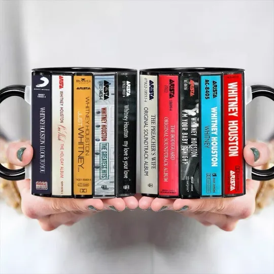 Discover Whitney Houston Albums Cassette Retro Collection Accent Mug