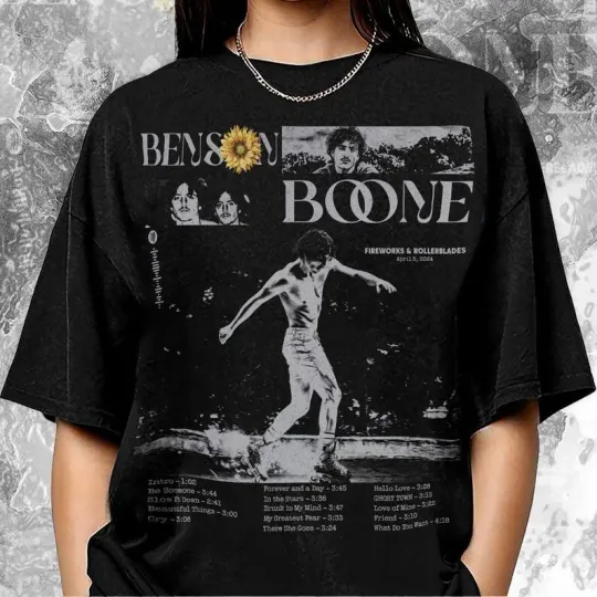 Discover Vintage Benson Boone Shirt, Album Tour 2025, Benson Boone Bootleg 90s Graphic