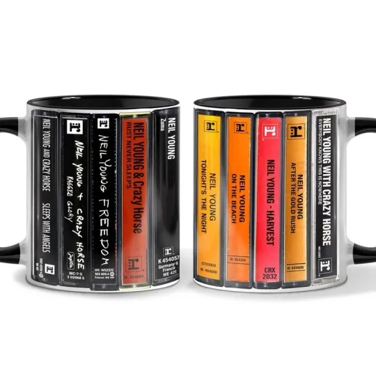 Discover Neil Young Albums Cassette Retro Collection Accent Mug
