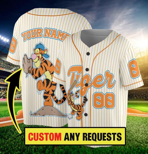 Discover Custom Tiggerr Baseball Jersey, Gift For Baseball Fan