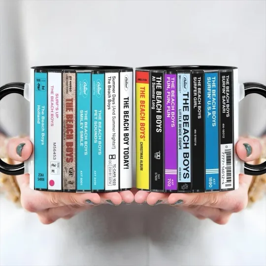 Discover The Beachh Boyss Albums Cassette Collection Retro Accent Mug