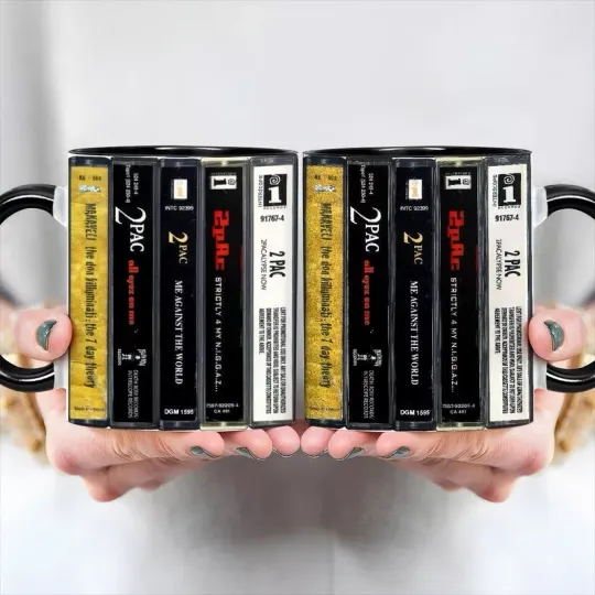 Discover Tupac Albums Cassette Collection Retro Accent Mug