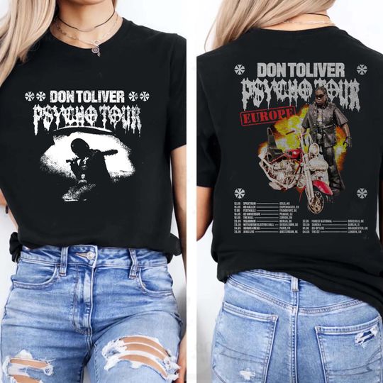 Discover Don Toliver Psycho Tour Europe Double Sided Tshirt