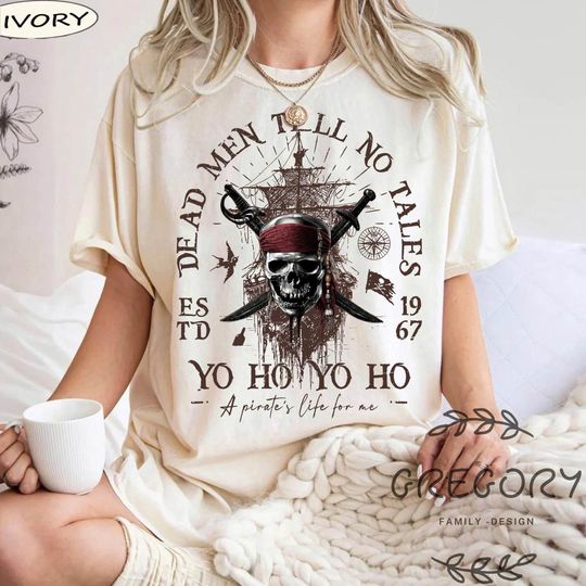 Discover Vintage Dead Men Tell No Tales 1967 Pirates Caribbean Shirt, Disneyyy Pirates Shirt