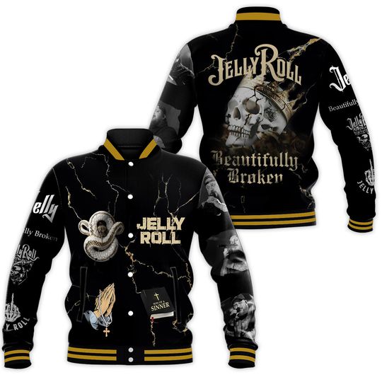 Discover Jelly Roll Beautifully Broken Baseball Jacket
