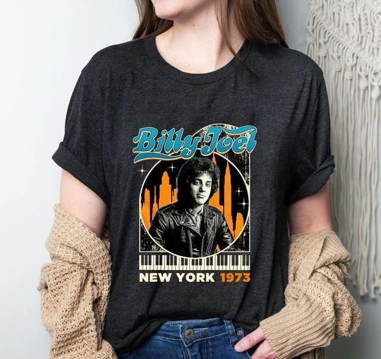 Discover Vintage Bjlly Joell New York 1973 Shirt, Singer Songwriter and Pianist Shirt