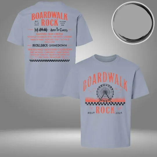 Discover Boardwalk Rock May 2025 F.erris Wheel Line Up T-Shirt