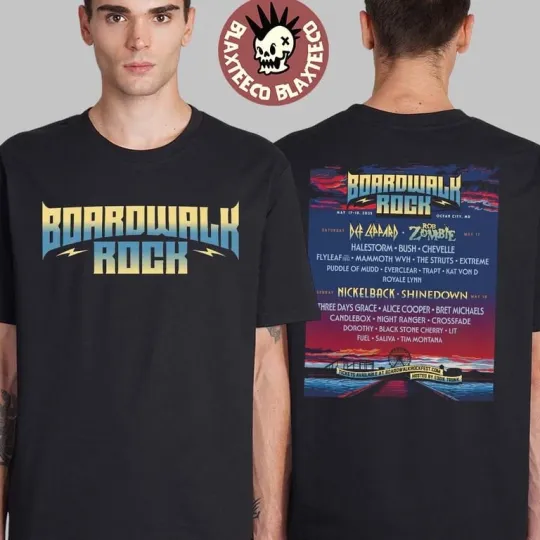 Discover Boardwalk Rock 2025 Ocean City May 17-18 Essentials Lineup T-Shirt