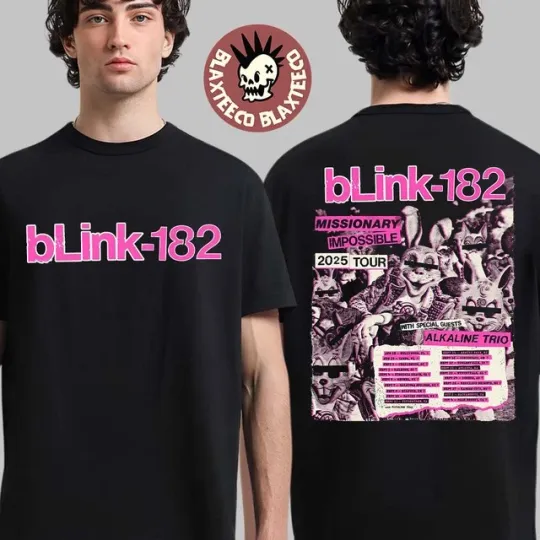 Discover B182 2025 Missionary Tour w/ Alkaline Trio T-Shirt – Vintage Concert Tee for Music Fans