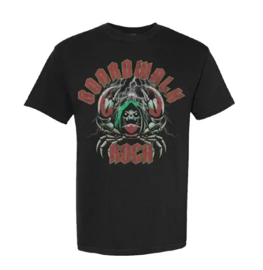 Discover 2025 boardwalk rock festival tee for the ocean city m d on may 17-18 2025