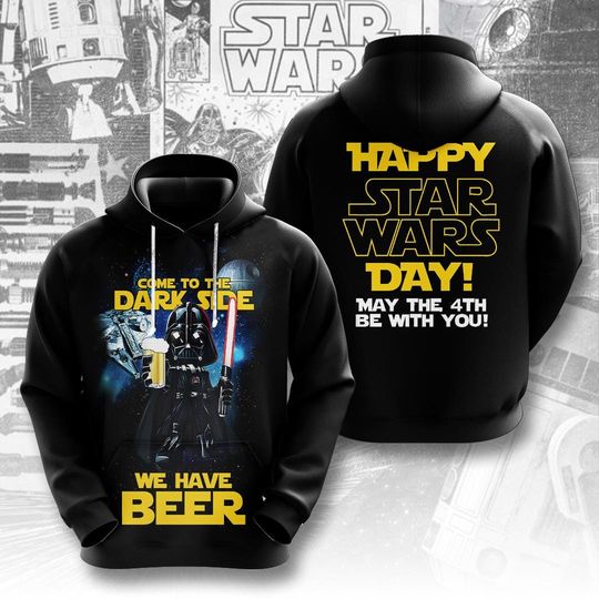 Discover Darthh Vaderr 3D Hoodie, Happy Starr Warss May The 4Th Be With You 3D Hoodie