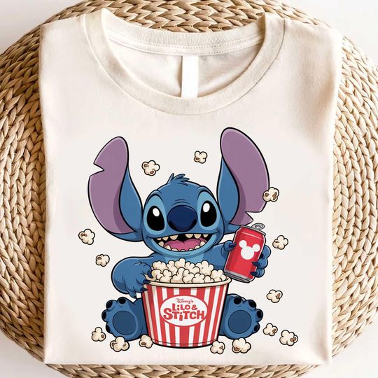 Discover Lilo and Stitchh Popcorn Cinema Shirt, Stitchh Drink Dr Pepper Shirt, Stitchh 2025 Tee