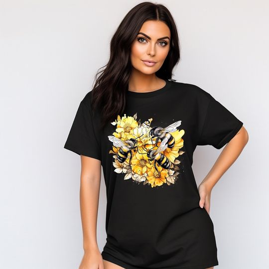Discover Bee Wildflower Shirt, Bee T-Shirt, Nature Shirt, Summer Shirt, Cute Bee Shirt