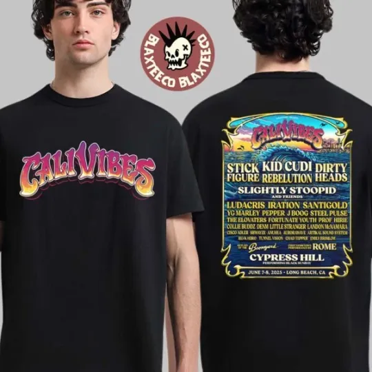 Discover Cali Vibes 2025 Lineup In Long Beach California On June 7-8 2025 T-Shirt