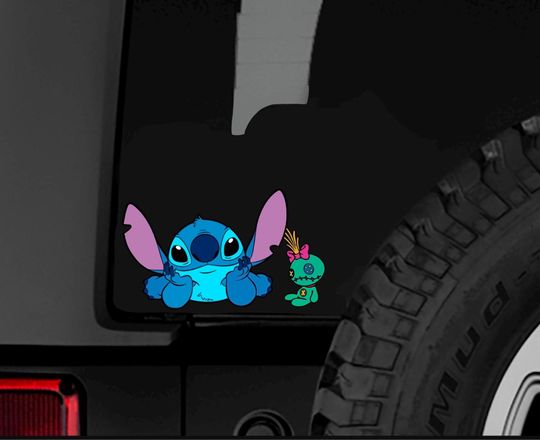 Discover Cute Blue Alien Laying on Belly RV Decals, Car Accessories Gifts