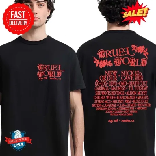 Discover Cruel World Festival 2025 Lineup In Pasadena CA On May 17 2025 T-Shirt