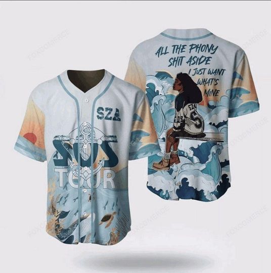 Discover SZA SOS Tour Baseball Jersey, All The Phony Aside Quote Shirt