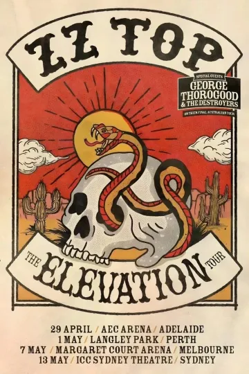 Discover ZZ TOP The Elevation Tour 2025 Australia Tour Poster, Home Decor