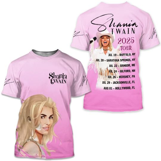 Discover Shania Twain 2025 Tour For Fan 3D T-Shirt N241220