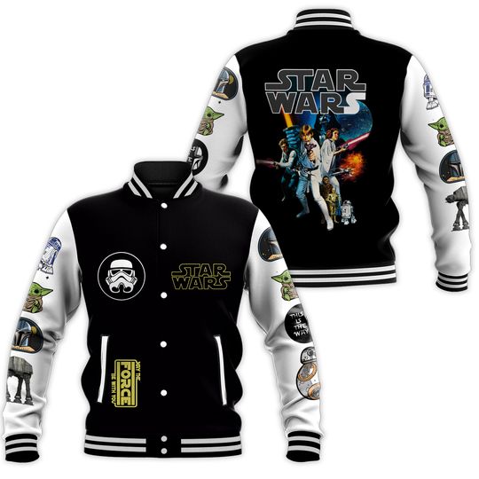 Discover Starr Warss Characters Baseball Jacket