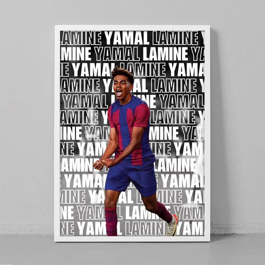 Discover Lamine Yamal Poster FC Barcelona Poster Lamine Yamal Wall Art