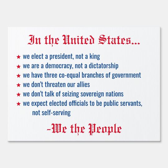 Discover We the People Democracy Political Yard Sign