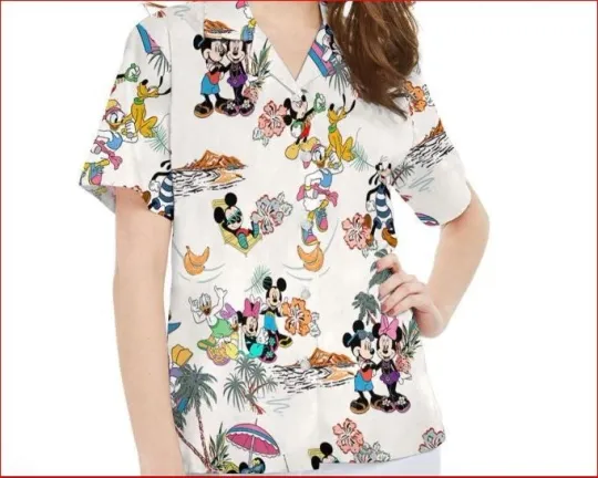 Discover Disneyyland Summer Family Vacation: Mickeyy and Friends Hawaiian Shirt