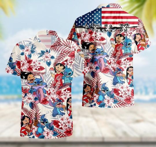 Discover Lilo and Stitchh 4th of July Hawaiian Shirt