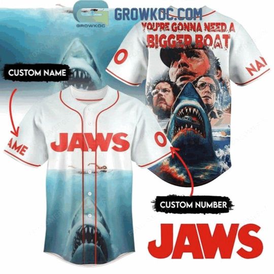 Discover Jaws Big Boat Movie Quote Baseball Jersey