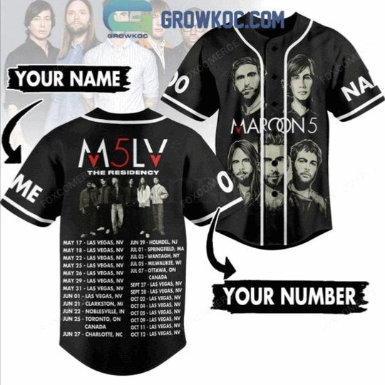 Discover Maroon 5 Residency Tour Custom Baseball Jersey