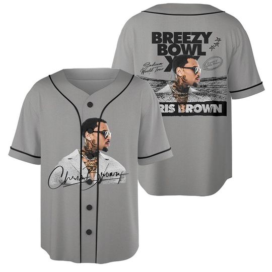 Discover Vintage Chris Brown Tour 2025Baseball Jersey Tee For Fans, 2025 Chris Brown Tour Breezy Bowl XX Jersey, Chris Brown Graphic Jersey