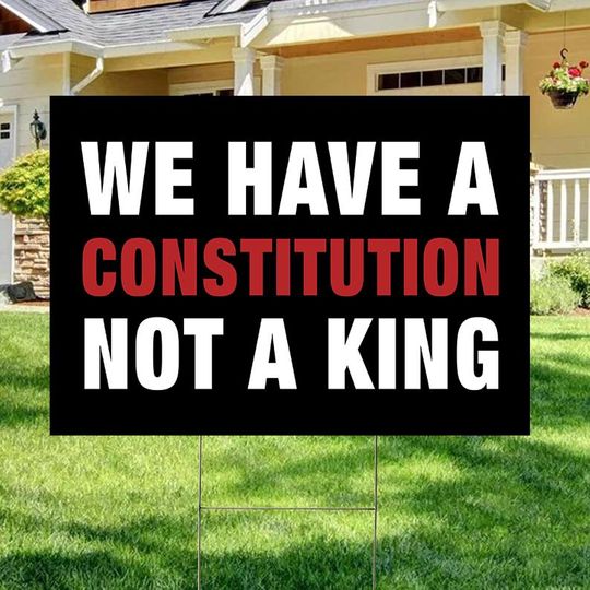 Discover We Have A Constitution Not A King Sign, No Kings in America Sign