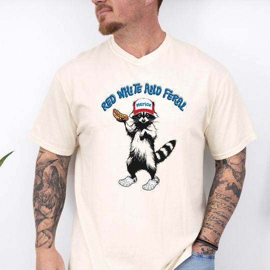 Discover Red White and Feral Shirt 4th of July Shirt, Memorial Independence Day, America Shirt
