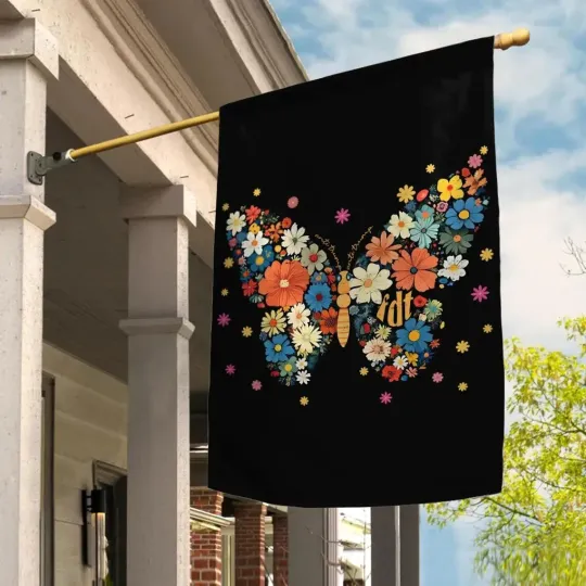 Discover 8647 Anti-Trump Butterfly Floral Flag, FDT Subtle Protest Flag Double-Sided