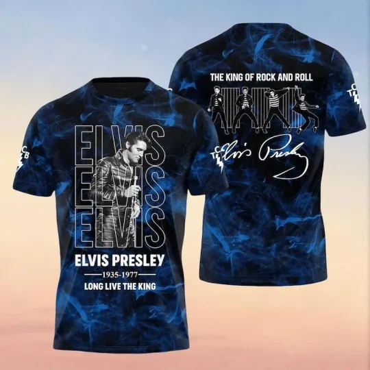 Discover King Of Rock And Roll Shirt, The King Of Music Shirt, Elvis Presley 3D T-Shirt