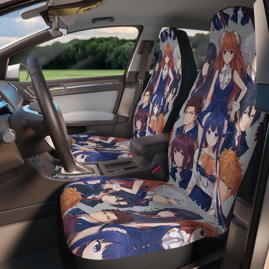 Discover Cute Anime Car Seat Covers, Unique Gift for Anime Fans, Auto Accessories Anime Lover Gift