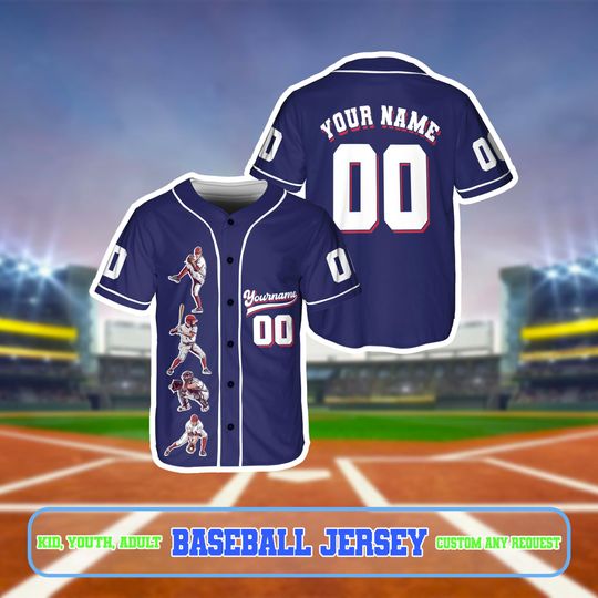 Discover Personalized Team Name And Number Baseball Jersey, Vintage Baseball Player