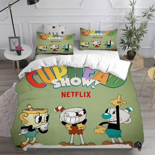 Discover Cuphead Cosplay DoonaDuvet Cover Pillowcases Halloween Home Decor Bedding set