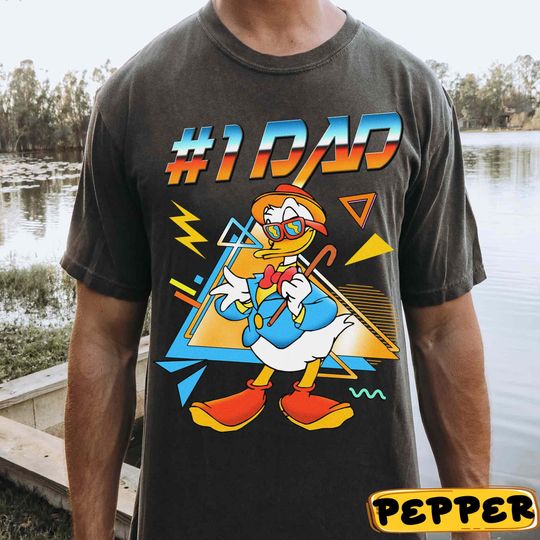 Discover Disneyyy Dad Funny Metal 90S T-shirt, Disneyyy Donald Duckk Number One Dad Sunglasses Tee