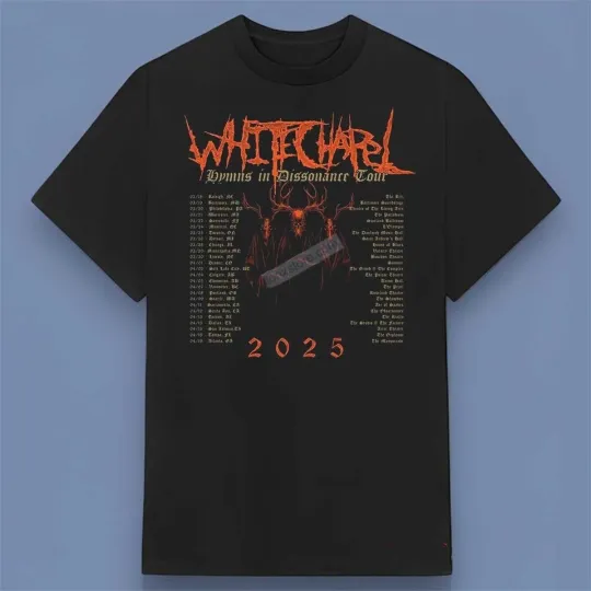 Discover Whitechapel Hymns in Dissonance Tour 2025 Shirt