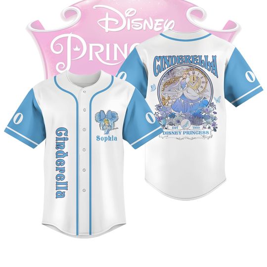 Discover Custom Cinde Baseball Shirt, Disneyyy Princess Jersey