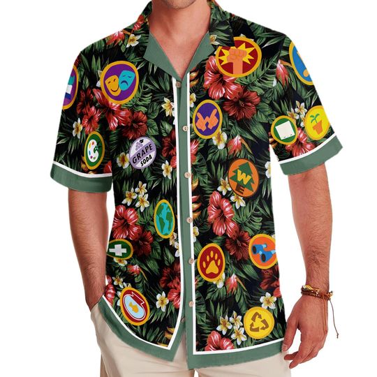 Discover Disneyyy Up Wilderness Explorer Badges Hawaiian T-shirt, Up Movie Tropical Hawaiian Shirt