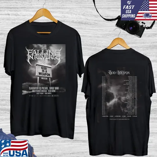 Discover Falling In Reverse band God Is A Weaponn Tour Shirt