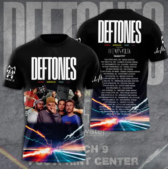 Discover Deftone 2025 Tour Date 3D T-Shirt, Unisex All Size, Gift For Fans LI1743