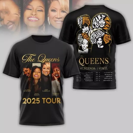 Discover The Queens 4 Legends 1 Stage 2025 Tour 3D T-Shirt Gift Full Size S-5XL
