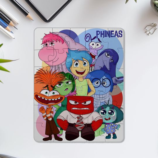 Discover Custom Disneyyy Insidee Outt Jigsaw Puzzle Game With Name, Disneyyy World Insidee Outt Birthday Gifts For Kids