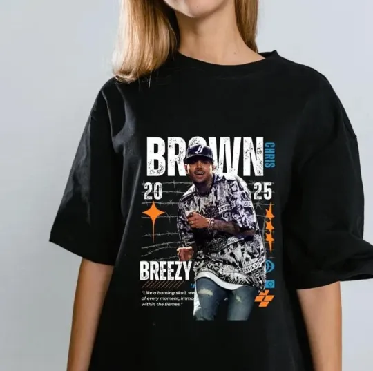 Discover Chris Brown Breezy Bowl XX Tour shirt 2025, 2025 Tour Shirt