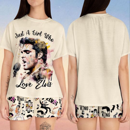 Discover Elvis Presley Tshirt And Short Set, Just A Girl Who Loves Elvis